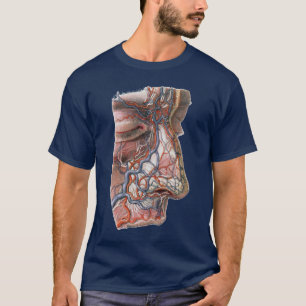 Camiseta Ciência Antiga Anatomia Humana, Rosto com Nariz