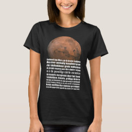Camiseta Ciência Black White Mars Globo Marsman Poem