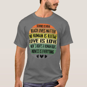 Camiseta Ciência, BLM, Humanidade, Defesa dos Direitos P