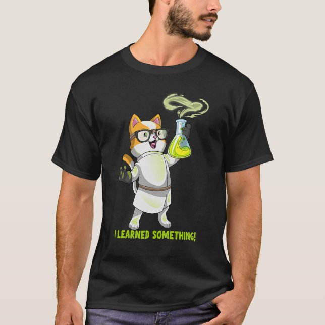 Camiseta Ciência Cat Química Catião Catita Elemento Pawsiti (Frente)