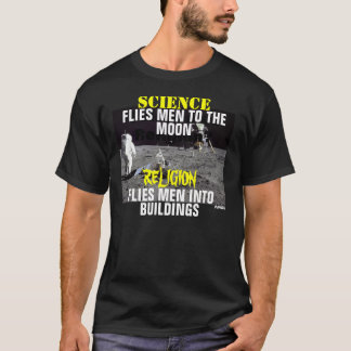 CAMISETA CIÊNCIA CONTRA O T-SHIRT DA RELIGIÃO (COM ENTRADA