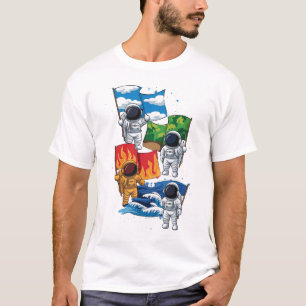 Camiseta Ciência da Galáxia do Explorador Espacial de Eleme