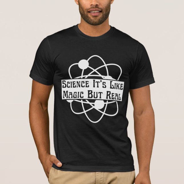Camiseta ciência da moda é como mágica mas real (Frente)