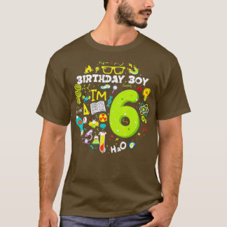 Camiseta Ciência de Menino 6 de Aniversário de 6 Anos