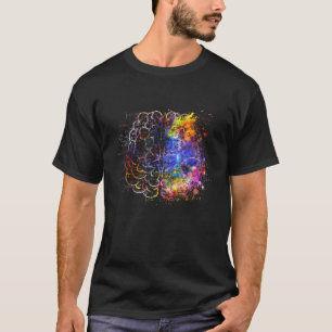 Camiseta Ciência do Cérebro Colorida Arte Ciência Única