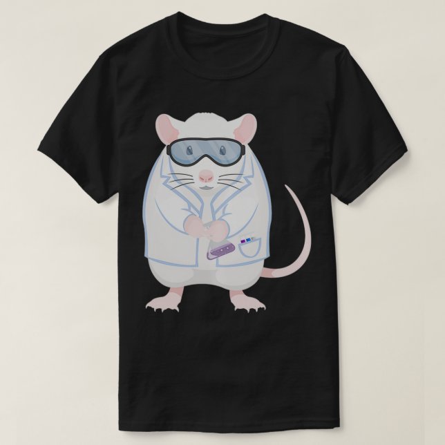 Camiseta Ciência do rato de laboratório inspirada em rato d (Frente do Design)
