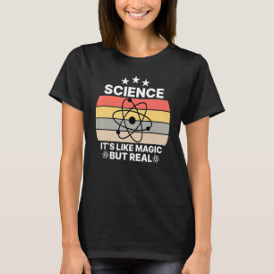 Camiseta Ciência É Como Magia Mas É Real Engraçado Retro Ci