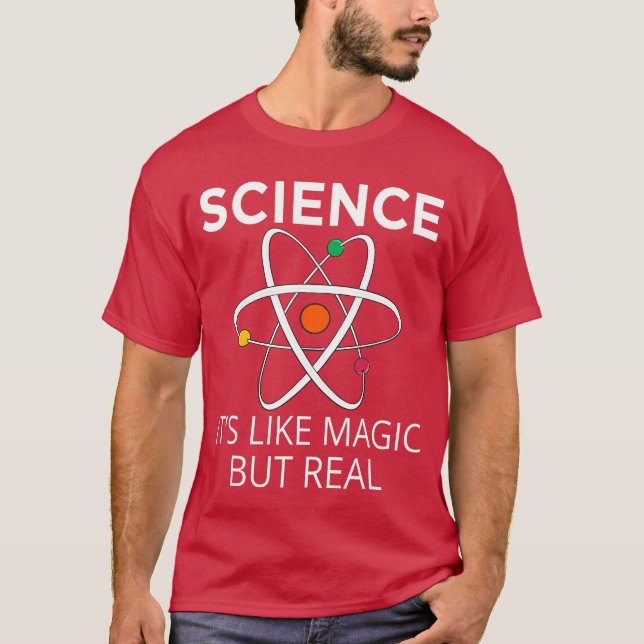 Camiseta Ciência É Como Magia Mas Real Professores Alunos  (Frente)