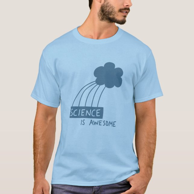 Camiseta Ciência é incrível (azul de aço) (Frente)
