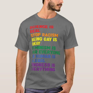 Camiseta Ciência é parar o racismo gay é boa lésbica