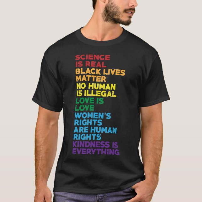 Camiseta Ciência é vida negra real Não há seres humanos doe (Frente)