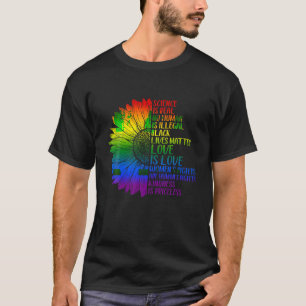 Camiseta Ciência é vida real negra importante Rainbow LGBT 