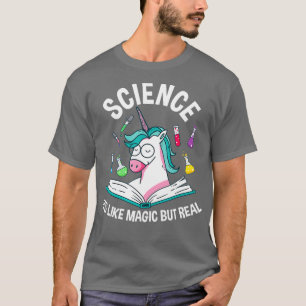 Camiseta Ciência Engraçada É Magia, Mas Unicórnio Real