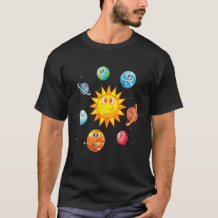 Camiseta Ciência Espacial Planetas Cutes Galáxias Cientista