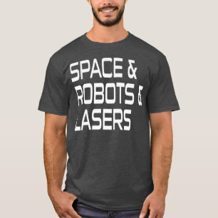 Camiseta Ciência Ficção Espacial por Lover e Robôs e Lasers