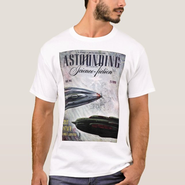 Camiseta Ciência Fiction_ arte surpreendente do _Pulp do (Frente)