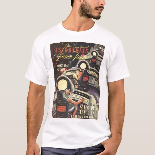 Camiseta Ciência Fiction_ arte surpreendente do _Pulp do (Frente)
