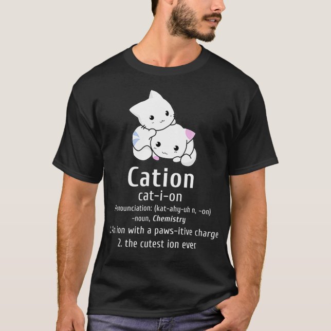 Camiseta Ciência Gota Catião Química Elemento Pawsitivo (Frente)