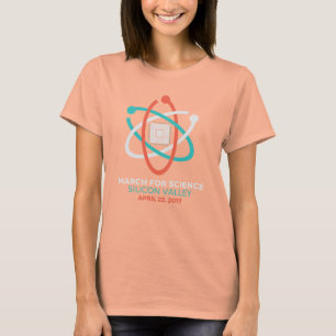 Camiseta Ciência março T do marinho das mulheres