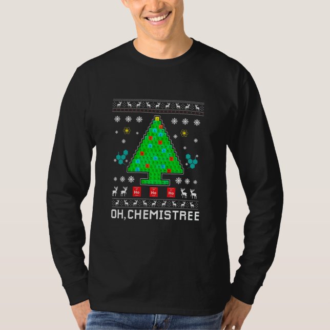 Camiseta Ciência Natal Oh Química Química Árvore Química (Frente)