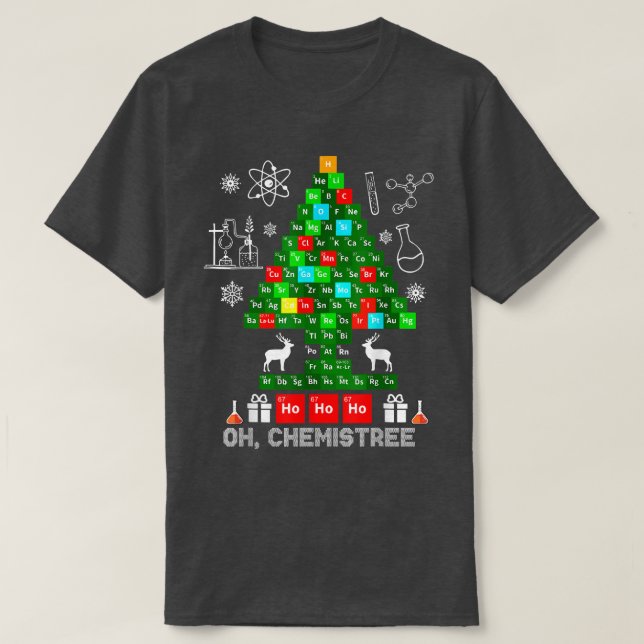 Camiseta Ciência Natal, Química Química Quimistera (Frente do Design)
