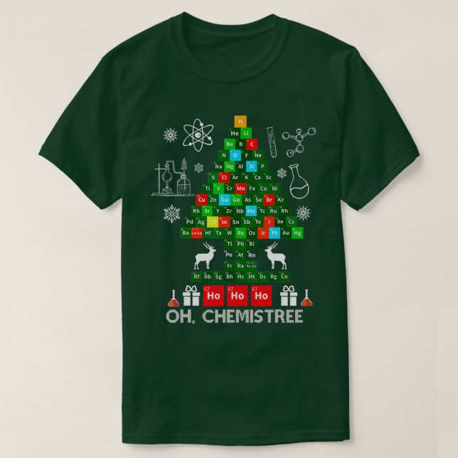 Camiseta Ciência natalina Química Abregada Química (Frente do Design)