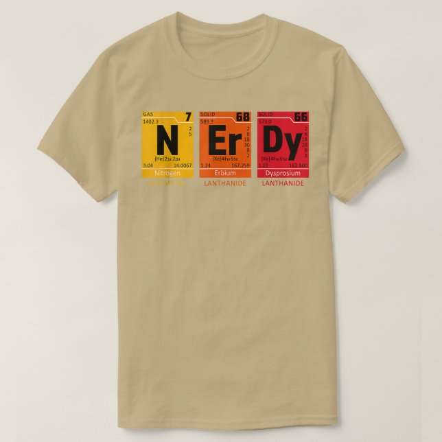 Camiseta Ciência Periódica de Mesas Engraçada (Frente do Design)