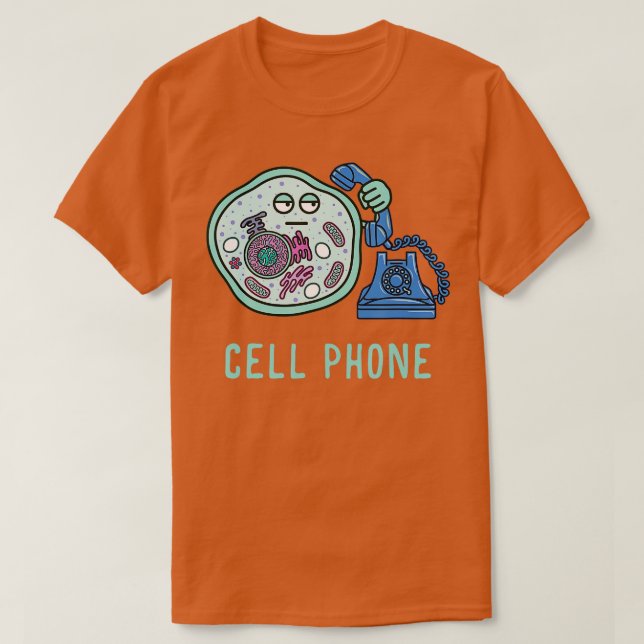 Camiseta Ciência Piada Lover Célula Telefone Celular Biolog (Frente do Design)