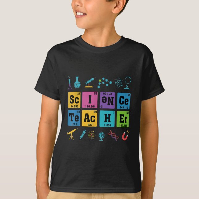 Camiseta Ciência Professor de Química Elementos de Mesa Per (Frente)