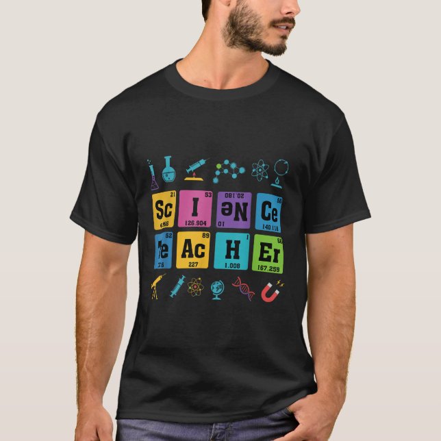 Camiseta Ciência Professor de Química Elementos de Mesa Per (Frente)