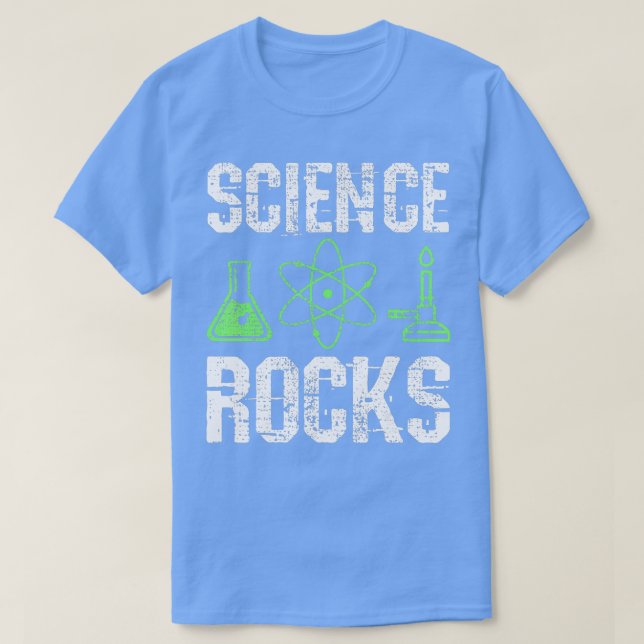 Camiseta Ciência Rocks Bióloga Química Pesquisadora em Físi (Frente do Design)