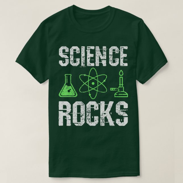 Camiseta Ciência Rocks Biólogo Professor de Física de Quími (Frente do Design)
