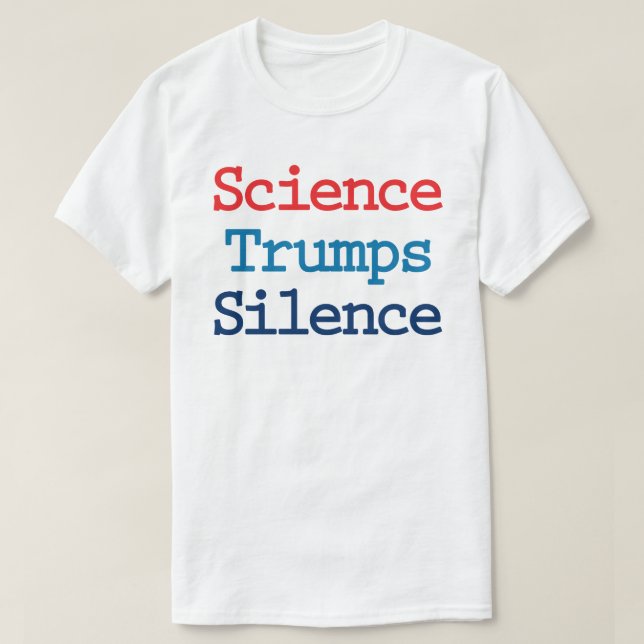 Camiseta Ciência Trumula Silêncio - Anti-Presidente Trump (Frente do Design)