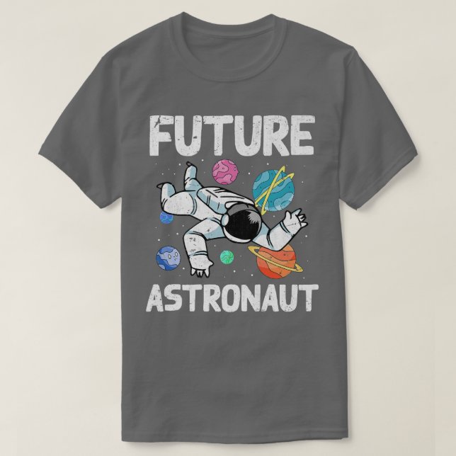 Camiseta Ciência Unificada Planetas Espaciais Crianças Futu (Frente do Design)