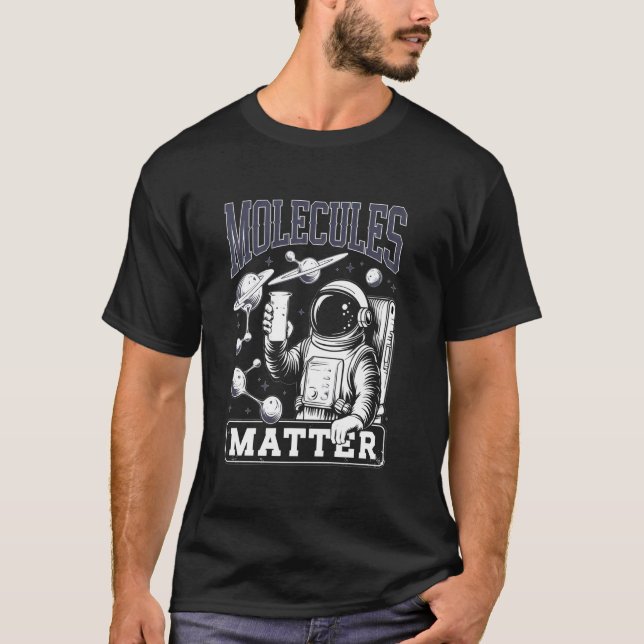 Camiseta Cientista Astronauta Moléculas São Import (Frente)