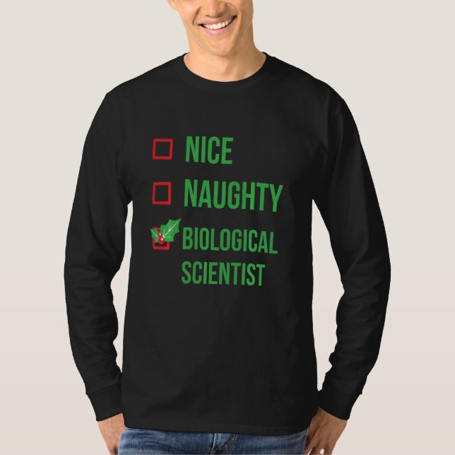 Camiseta Cientista Biológico Engraçado Pajama Natal (Frente)
