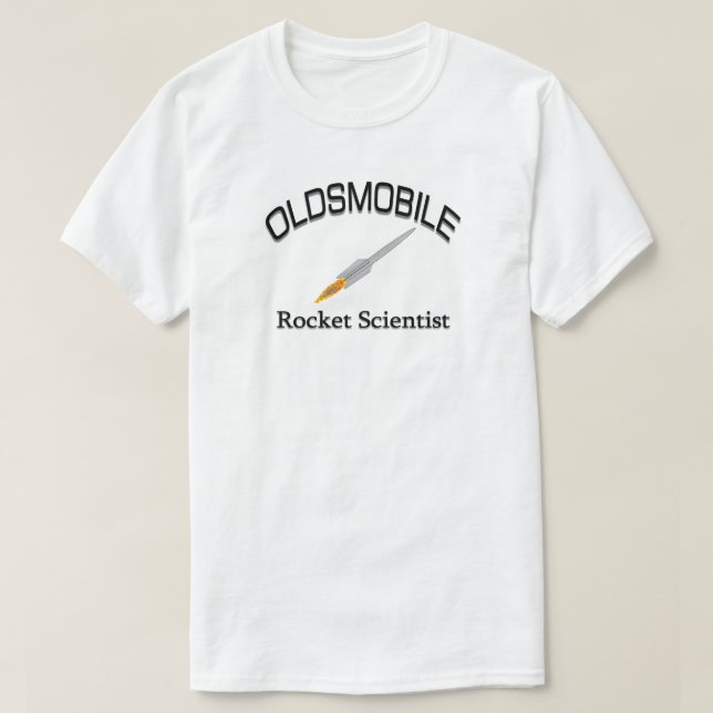 CAMISETA CIENTISTA DE OLDSMOBILE ROCKET (Frente do Design)