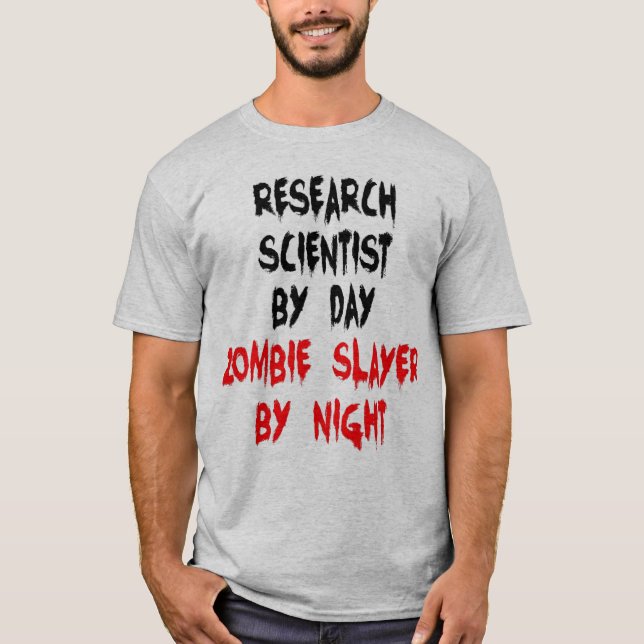 Camiseta Cientista de Pesquisa da Zombie Slayer (Frente)