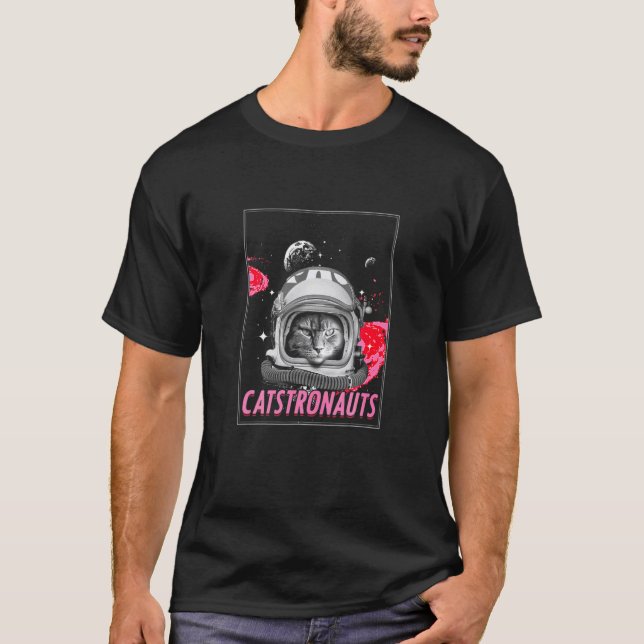 Camiseta Cientista do Astronauta do Catstronauta Espacial (Frente)