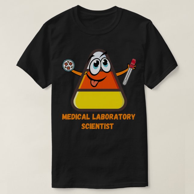 CAMISETA CIENTISTA DO LABORATÓRIO MÉDICO HALLOWEEN CANDY MN (Frente do Design)
