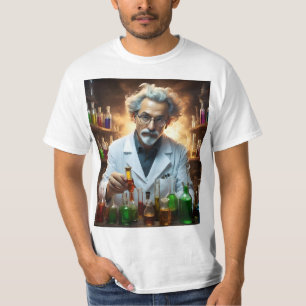 Camiseta Cientista Num Laboratório Misturando Poções,