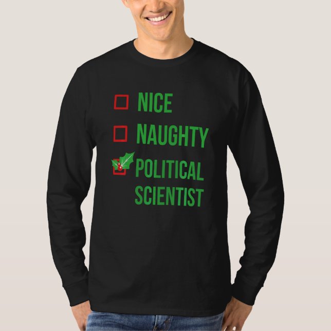 Camiseta Cientista Político Engraçado Pajama Natal (Frente)