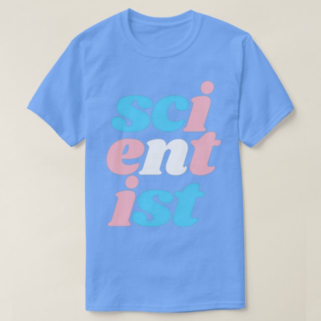 Camiseta cientista trans vertical sem borda (Frente do Design)