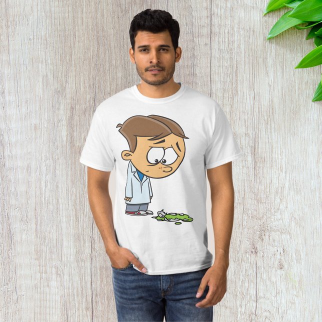 Camiseta Cientista triste com experimento quebrado (Criador carregado)