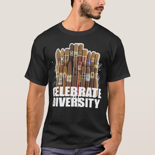Camiseta Cigar Shirts For Men Celebrate Diversity Cigars (Frente)