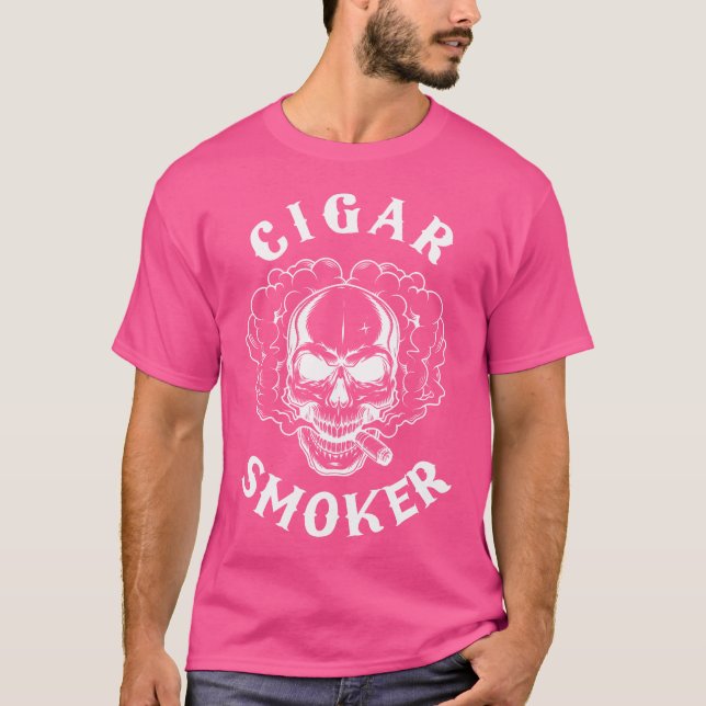 Camiseta Cigar Smoker Skeleton Skull Cigars Tobacco Cuba Ni (Frente)
