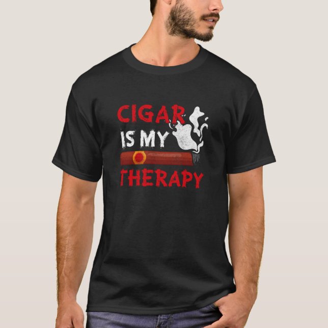 Camiseta Cigar Therapy Tobacco Smoking Cigar Smoker (Frente)