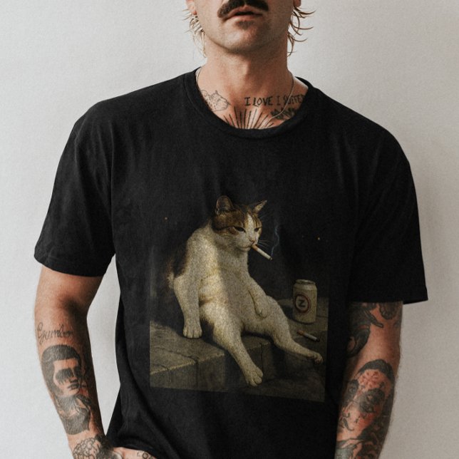 Camiseta Cigarette Kitten Funny Smoking Cat Gen Z Meme (Criador carregado)