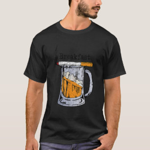 Camiseta Cigarro fumado Cigarro e cerveja para tomar café d