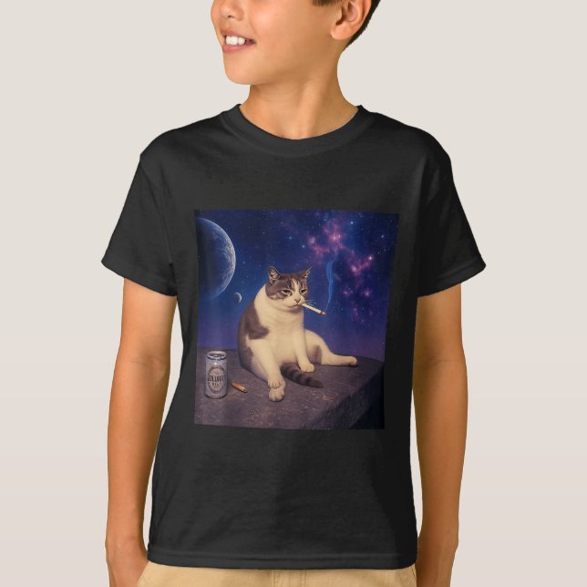 Camiseta Cigarro Gatinho Engraçado Fumar Gato Memória Céreb (Frente)